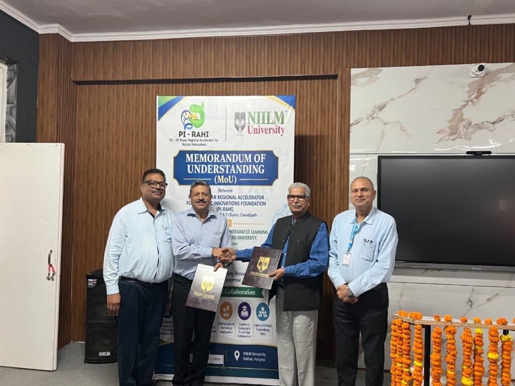 Kaithal News: NIILM University और PI-RAHI के बीच MoU, शोध व स्टार्टअप को मिलेगा बढ़ावा 1 NIILM University PI-RAHI MoU