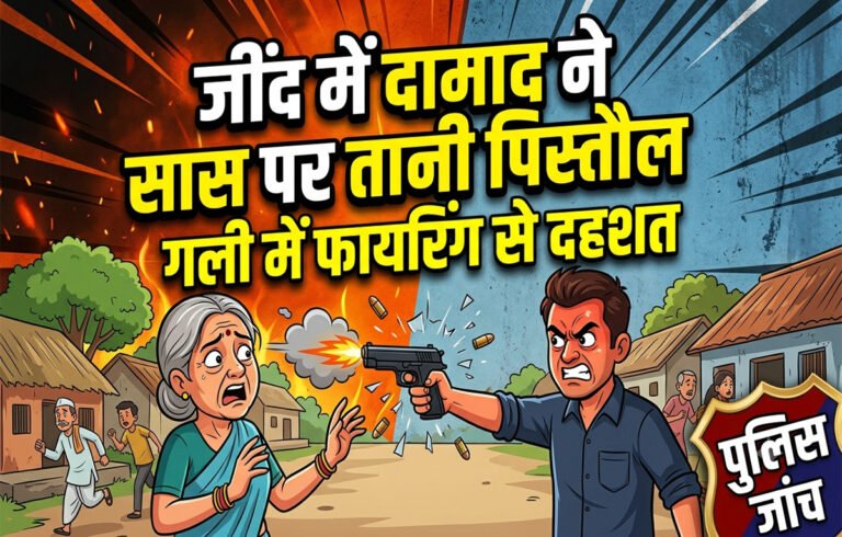 जींद में दामाद ने सास पर तानी पिस्तौल: गली में फायरिंग से ग्रामीणों में दहशत, जानें पूरा मामला