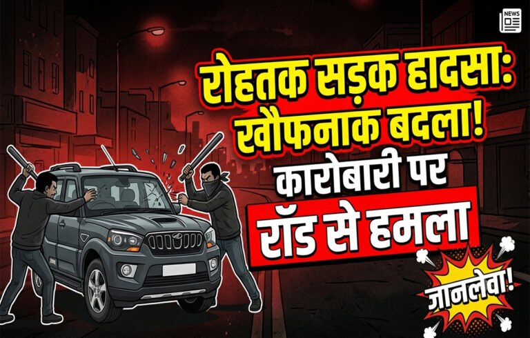 Rohtak Accident : बदले की आग: स्कार्पियो घेरकर कारोबारी पर हमला, चेन और कैश गायब